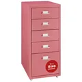 Produktbild: [en.casa] Rollcontainer Kökar Schubladenschrank Metall Aktenschrank mit 5 Schubladen Bürowagen mit Rollen für Arbeitszimmer 69 x 28 x 41 cm Wassermelonenrot