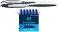 Produktbild: Schneider Patronenroller Ray (Tintenroller mit Edelstahlspitze, inkl. 1 Packung Tintenpatronen blau, Made in Germany) (weiß/grau)