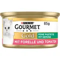Produktbild: Gold Feine Pastete mit Gemüse Katzenfutter nass mit Forelle und Tomaten 12er ...