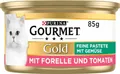 Produktbild: Purina Gourmet Gold Feine Pastete Forelle Tomaten Katzennassfutter 12 x 85 g