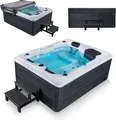 Produktbild: Artsauna Outdoor Whirlpool Oasis mit Treppe - Spa mit Massagedüsen, LED-Beleuchtung, 2 Filter, Abdeckung, Pumpe - Whirlpool winterfest & beheizbar