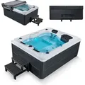 Produktbild: Artsauna Outdoor Whirlpool Oasis Mit Treppe - Spa Mit Massagedüsen, Led-beleuchtung, 2 Filter, Abdeckung, Pumpe - Whirlpool Winterfest & Beheizbar