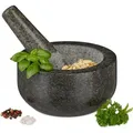 Produktbild: relaxdays Granit Mörser mit Stößel 16 cm