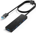 Produktbild: Aceele USB Hub 3.0 mit verlängertem 120cm Kabel, Ultra dünn USB Hub auf 4 USB 3.0 verlängerung, kompatibel mit Desktop-Computer, MacBook Pro/Air, iMac,Surface Pro,PS 4 und weiteren Laptops