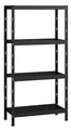 Produktbild: SCHULTE Regalwelt Profi-Steckregal mit 4 Böden, 195x100x50 cm (HxBxT), Traglast pro Ebene 120 kg, schwarz-Struktur, Lagerregal, Kellerregal, Werkstattregal, Steckregal
