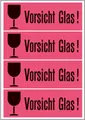 Produktbild: Versandzettel Vorsicht Glas leuchtrot 39x118 mm 1000 St.