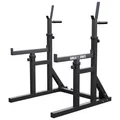 Produktbild: GORILLA SPORTS® Squat Rack - in Breite und Höhe verstellbare, mit Dip-Griffen, bis 300 kg belastbar - Hantelständer, Kniebeugenständer, Langhantelstander, Langhantelablage, Hantelablage