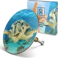 Produktbild: M. ROSENFELD HOME Badewannenstöpsel mit Motiv Schildkröte - Turtle - Stöpsel Badewanne 72mm Universal Badewannenstöpsel aus Messing mit Doppel Dichtung