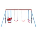 Produktbild: MUWO Schaukelkombination Spielgerüst mit 2 Schaukeln, Schaukelwippe, Gondel, Großes Spielgerüst mit Schaukeln, Schaukelwippe und Gondel