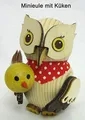 Produktbild: Kuhnert - Dekoration/Holzfigur - Mini Eule mit Küken - ca. 7cm - Made in Germany