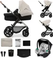 Produktbild: Kinderkraft MOOV 2 3-in-1 Kinderwagen - Umwandelbarer Sitz - Pannensichere Räder - Inklusive MINK PRO i-Size - Bis 27 kg - UPF50+ Verdeck - Grau