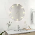 Produktbild: vidaXL Wandspiegel mit LED-Beleuchtung Rund Glas NEU