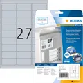 Produktbild: HERMA 4592 Typenschild Folien-Etiketten silber, 10 Blatt, 63,5 x 29,6 mm, 27 pro
