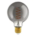 Produktbild: EGLO E27 Lampe dimmbar, Spiral LED Glühbirne Globe, Vintage Deko Leuchtmittel schwarz-transparent im Retro-Design, 4 Watt, 100 Lumen, warmweiß, 2000k, Edison Birne G95, Ø 9,5 cm