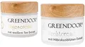 Produktbild: GREENDOOR Naturkosmetik Feuchtigkeitspflege 2er Sparset Tagescreme Bio weißer Tee + Nachtcreme Bio Hibiscus, Natur gegen Fältchen, natürliche Feuchtigkeitsschutz Tagespflege Gesicht
