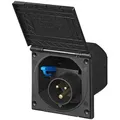 Produktbild: Cee Einbaustecker Eckig Schwarz
