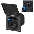 Produktbild: ProPlus 373504BK CEE-Einspeisestecker Einbau eckig schwarz