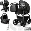 Produktbild: Bergsteiger Capri Kombikinderwagen 4-in-1 – Babywanne, Sportsitz, i-Size Babyschale & Isofix-Station, Luftreifen, höhenverstellbar, faltbar, Zubehör