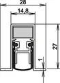 Produktbild: Türdichtung Schall-Ex® DUO L-15/28 OS 1-404 2-s.L.1083mm Alu.silberf.HLT ATHMER
