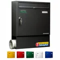 Produktbild: AL Briefkasten Systeme Briefkasten mit Zeitungsfach Basic 1er in DB 703 Eisenglimmer Grau - Postkasten mit Namen Schild und Schloss 1 Fach Din A4 wetterfest