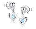 Produktbild: Materia Paar Ohrstecker Kinderohrringe Herz Zirkonia Türkis SO-402, 925 Sterling Silber, rhodiniert