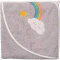 Produktbild: Kapuzenbadetuch Wolke, Hellgrau, Textil, Regenbogen, 100x100 cm, Oeko-Tex® Standard 100, Handmade in Europe, saugfähig, Aufhängeschlaufe, durchgefärbt, angenehm weich, hochwertige Qualität, schadstoffgeprüft, Pflegen, Baden, Kapuzenhandtücher