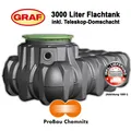 Produktbild: Flachtank Platin 3000 Liter, Set mit Domschacht begehbar, AKTION inkl. Lieferung