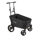 Produktbild: Beach Wagon Bollerwagen Faltbar Push Dunkelschwarz - 40KG Tragkraft - Bollerwagen mit Schiebestange und Feststellbremse, Strandwagen für Kinder, Haustiere und Gepäck - 87 x 52 x 39 cm