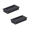 Produktbild: HOOZ 2X Kabeldurchführung Schreibtisch, 160mm Aluminium Kabeldurchlass mit Bürstendichtung, Kabeldurchführung Tisch für Tisch Büro Arbeitsplatten, Kabelkanal für Möbel und Schreibtisch (Rechteckig)