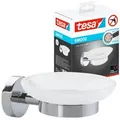 Produktbild: Tesa Seifenschale Smooz, Weiß, Chrom, Metall, Glas, 10x5x13 cm, Wandbefestigung möglich, inkl. Befestigungsmaterial, Badaccessoires, Waschplatzzubehör, Seifenschalen