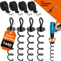 Produktbild: NewHabitat | 4x Erdanker Bodenanker Schwarz inkl. Gurte