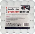 Produktbild: EWA - Kerzen Teelichte weiß mit Metallhülle 100 Stück ca. (ØxH) 39 x 13 mm