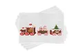 Produktbild: Abakuhaus Platzset Waschbare Stoff Esszimmer Küche Tischdekorations Digitaldruck, (4-teilig, 4-St., Set aus 4x), Weihnachten Lebkuchen-Zug