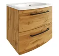 Produktbild: Lomadox Waschtisch MORISSON-03, Wotan Eiche Nb. mit gebogener Front 60/54/45 cm