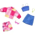 Produktbild: Mattel GWF04; HRH42 - Barbie Fashions 2er-Pack - Pinke Bluse und Short + Blaues Top und Rock mit Herzmuster