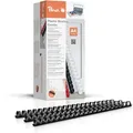 Produktbild: Peach Plastikbinderücken A4 | 14mm | 125 Blatt | 100 Stück | schwarz | PB414-02