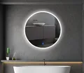 Produktbild: ChiliTec Badspiegel mit LED Beleuchtung 50cm Rund - Badezimmerspiegel Touchschalter 230V 1400lm Licht 4000k / Neutralweiß