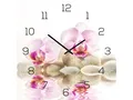 Produktbild: Levandeo® Wanduhr (Wanduhr aus Glas 30x30cm Uhr als Glasbild Rosa Orchidee)