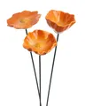 Produktbild: Mohnblume Gartenstecker Insektentränke Ø8/8,5/10 H48cm Keramik orange 3fach sort