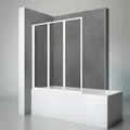 Produktbild: Schulte Badewannenfaltwand 3-teilig, 127 x 140 cm, 3 mm Sicherheitsglas (ESG) Klar hell, Alpinweiß - Weiß