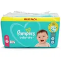 Produktbild: Babywindeln Pampers Baby Dry Größe 4 Maxi 9-12 kg 106 Stück für bis zu 100 % Auslaufschutz die ganze Nacht