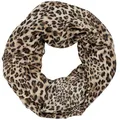 Produktbild: Caspar Leichter Damen Loop Schal samtweicher Viskose Halstuch mit exotischem Leo Muster Animal Print - SC546, Farbe:taupe, Größe:One Size