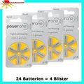 Produktbild: 24 Batterien PowerOne Typ 10 BATTERIEN  PR70  p10 HÖRGERÄTE BATTERIE GELB