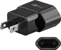 Produktbild: Goobay Netzadapter, Schwarz - Eurobuchse (Typ C, CEE 7/16) > US/Japan-Stecker (Typ A, NEMA 1-15, 2-polig) (45344)