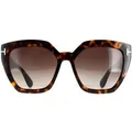 Produktbild: Tom Ford Cat Eye Womens Dark Havana Gradient Roviex Brown FT0939 Phoebe Sunglasses