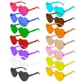 Produktbild: Mezzar Herz Brille, 14 Stück Randlose Retro Love Partybrillen, Herz Sonnenbrille Hippie Gläser Farbverlauf für Fotografie Party Hochzeit Karneval Fasching Halloween Festival Accessoires
