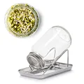 Produktbild: BigDean Sprossenglas Keimglas Set 1000ml - mit Edelstahl-Gitterdeckel + Ständer - Sprossen Keimgerät - Anzucht-Set von Sprossen & Keimlingen