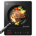 Produktbild: Induktionskochfeld 1 Platte Booster-Funktion 2000W 32x26x4,5cm Glas schwarz