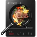 Produktbild: Induktionskochfeld, tragbar, 2000W, 20 Leistungsstufen, Timer, Schwarz