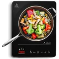 Produktbild: Induktionskochfeld 1 Platte Tragbar 2000W Booster Timer Touch Glas schwarz